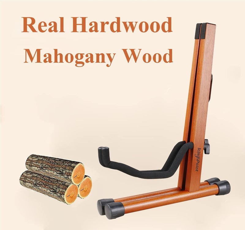KingPoint Wood Guitar Stand, Guitar Floor Stand, Acoustic Electric Wooden A Frame Folding Guitar Holder Adjustable for Bass, Cello, Mandolin, Banjo, Ukulele（Mahogany） - Image 5